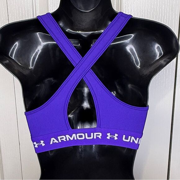 Under Armour Women's Mid Crossback Sports Bra Purple Small - Picture 5 of 8